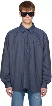 Синяя двусторонняя рубашка Tattersall Acne Studios