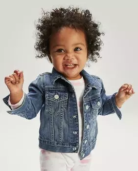 Синяя джинсовая куртка для малышей Gap Gap, синий