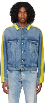Синяя джинсовая куртка с краской Moschino