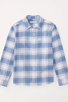 Синяя фланелевая рубашка Abercrombie & Fitch, синий