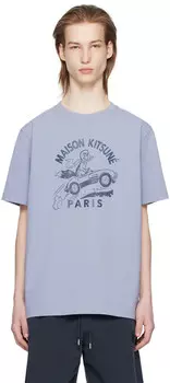 Синяя футболка Racing Fox Maison Kitsune