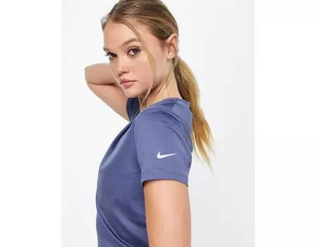 Синяя футболка с V-образным вырезом Nike Running