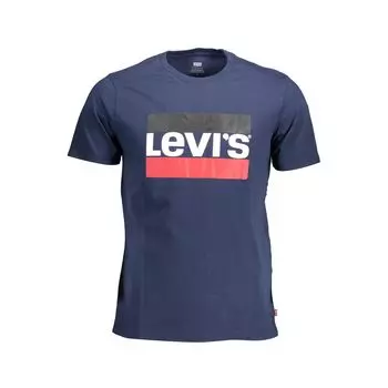 Синяя хлопковая футболка Levis