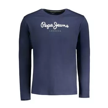 Синяя хлопковая футболка Pepe Jeans