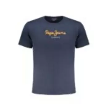 Синяя хлопковая футболка Pepe Jeans