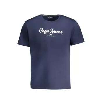 Синяя хлопковая футболка Pepe Jeans
