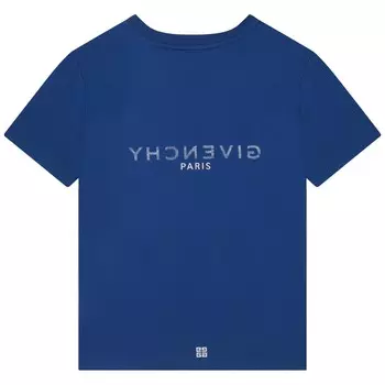 Синяя хлопковая футболка с логотипом Givenchy, синий