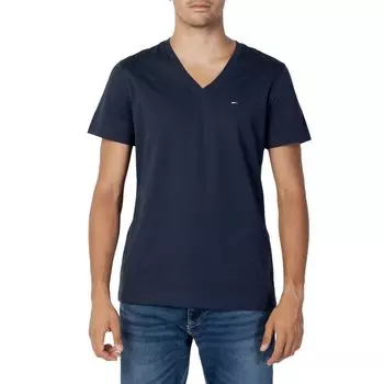 Синяя хлопковая футболка Tommy Jeans