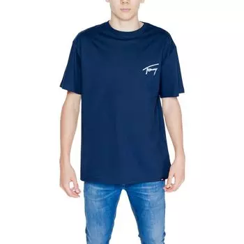 Синяя хлопковая футболка Tommy Jeans