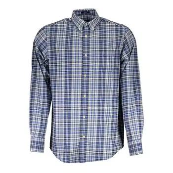 Синяя хлопковая мужская рубашка Gant