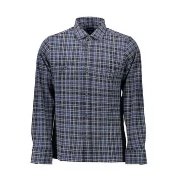 Синяя хлопковая мужская рубашка Gant