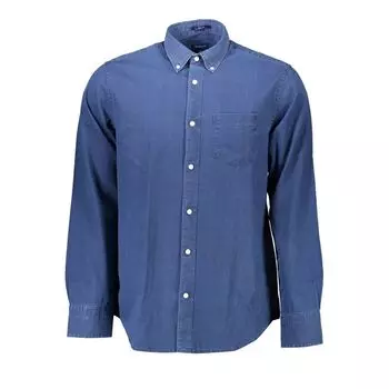 Синяя хлопковая мужская рубашка Gant