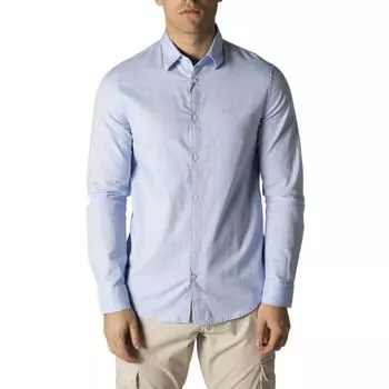 Синяя хлопковая рубашка Armani Exchange