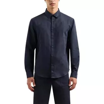 Синяя хлопковая рубашка Armani Exchange