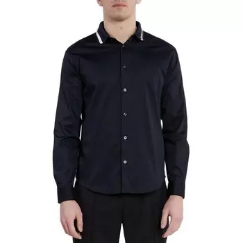 Синяя хлопковая рубашка Armani Exchange