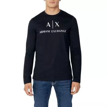 Синяя хлопковая рубашка Armani Exchange
