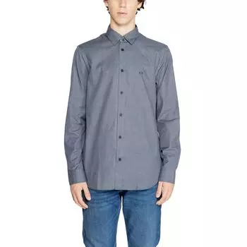 Синяя хлопковая рубашка Armani Exchange