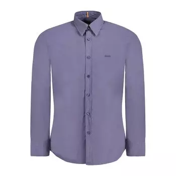 Синяя хлопковая рубашка Hugo Boss