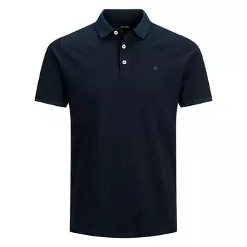 Синяя хлопковая рубашка-поло Jack & Jones