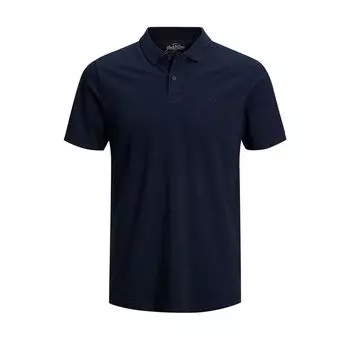 Синяя хлопковая рубашка-поло Jack & Jones
