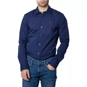 Синяя хлопковая рубашка Tommy Jeans