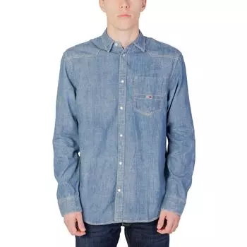 Синяя хлопковая рубашка Tommy Jeans
