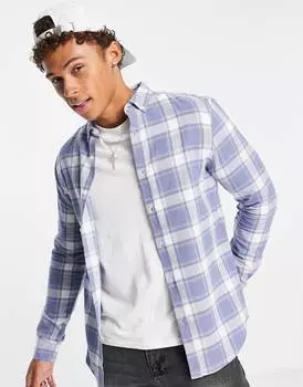 Синяя клетчатая рубашка ASOS DESIGN
