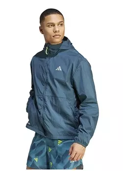 Синяя мужская куртка на молнии с капюшоном Adidas