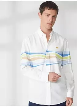 Синяя мужская рубашка с воротником на пуговицах Comfort Fit U.S. Polo Assn.