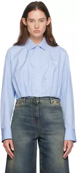 Синяя полосатая рубашка MSGM