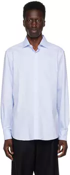 Синяя рубашка классического кроя ZEGNA