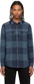 Синяя рубашка с принтом Nudie Jeans