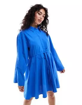 Синяя рубашка с швеллером ASOS DESIGN