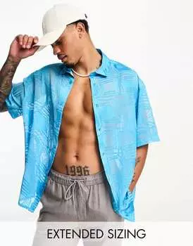 Синяя рубашка свободного кроя ASOS DESIGN