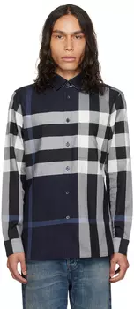 Синяя рубашка в клетку Burberry