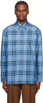 Синяя рубашка в клетку Burberry