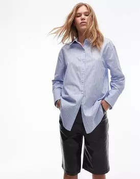 Синяя рубашка в полоску Topshop