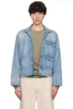 Синяя спортивная джинсовая куртка Maison Margiela
