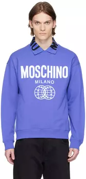 Синяя толстовка с принтом Moschino