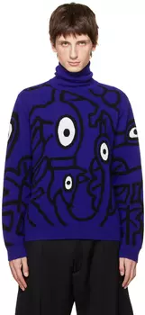 Синяя водолазка Sin Walter Van Beirendonck