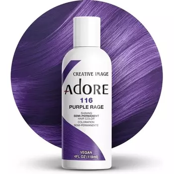 Сияющая полуперманентная краска для волос 116 Purple Rage 118 мл Adore