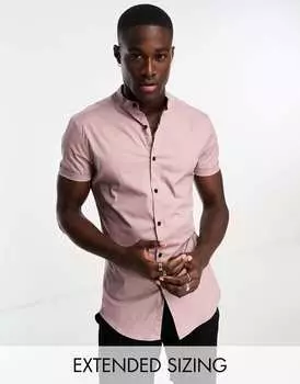 Сиреневая рубашка скинни grandad ASOS DESIGN