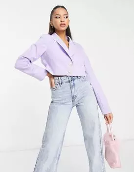 Сиреневый укороченный блейзер Miss Selfridge
