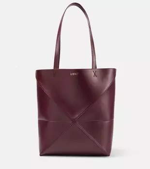 Складная кожаная сумка-тоут Puzzle Fold Medium Loewe, Dark Burgundy