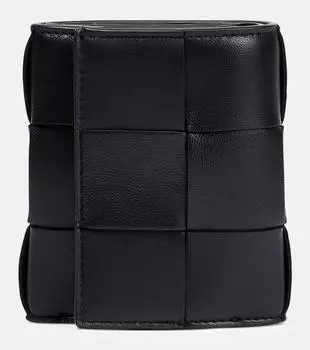 Складной кожаный кошелек Bottega Veneta, черный
