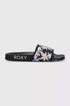 Скользкие шлепанцы Roxy, черный