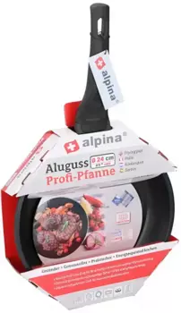 Сковорода 24х24х5 см алюминиевая Alpina, черный