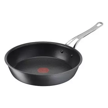 Сковорода Tefal Jamie Oliver Cook's Classics с антипригарным покрытием, 28 см, можно использовать в духовке, индукционная индукция, заклепанная ручка, твердый анодированный алюминий, H9120644, черный
