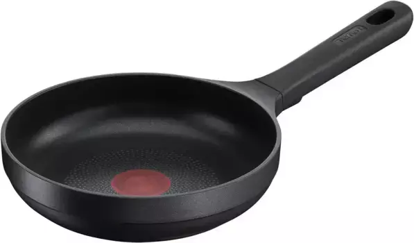 Сковорода Tefal "Траттория Про", литой алюминий, (1 шт), прочная, антипригарное покрытие, индикатор температуры, индукция 28 см, черный