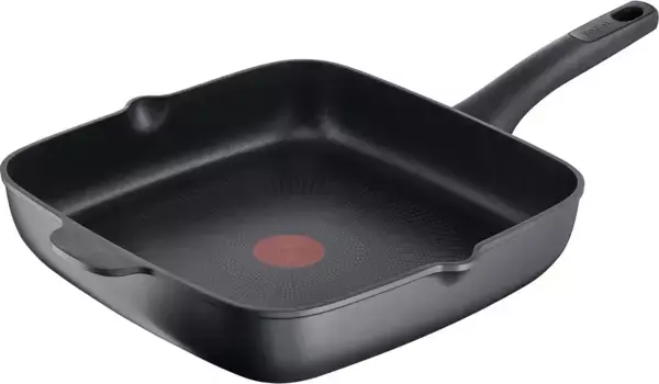 Сковорода Tefal "Unlimited On", литая алюминиевая, (1 шт), алюминиевая, с антипригарным покрытием, термосигнальная, квадратная, все виды плит, индукционная 28 см + высота 6,5 см., черный